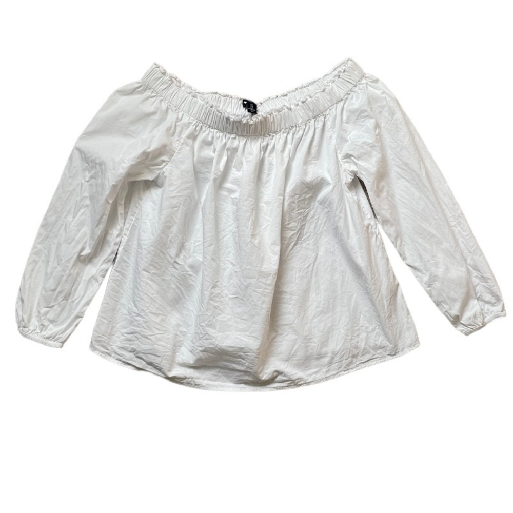 3/$15 Womens GAP Long Sleeve Off the Shoulder White Blouse Size Small